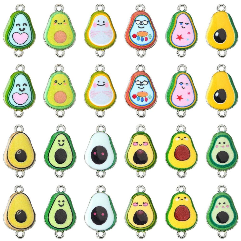 5475 60 Pcs 12 Colors Avocado Links Connectors Charms for DIY Earrings
